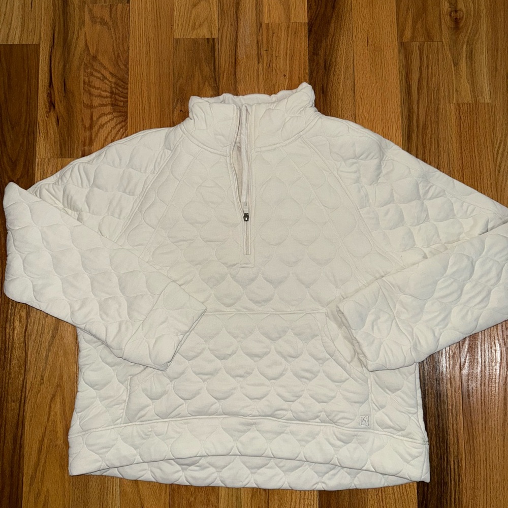 Avalanche Ivory Quilted Half-Zip Pullover